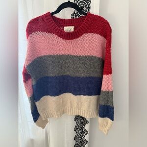 Fantastic Fawn Colorful Striped Women's Sweater- Local Boutique shop